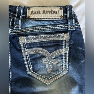 Womens Rock Revival Sherry Mid Rise Boot Jeans Size 28